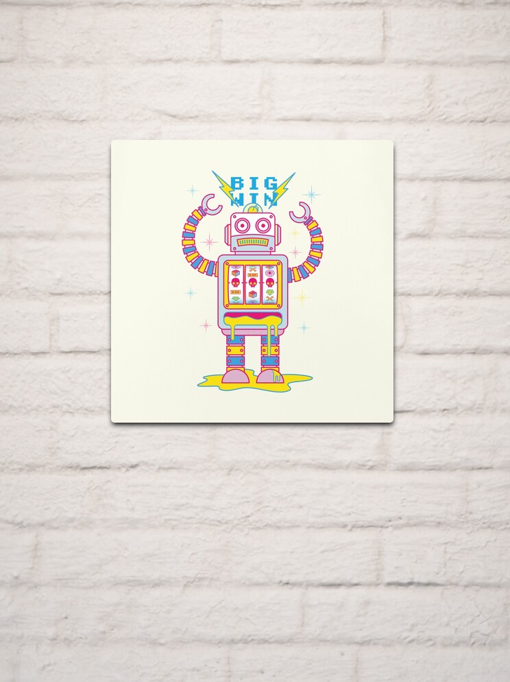 Thumbnail 2 of 4, Metal Print, Vegasbot 7000 designed and sold by quick-brown-fox.