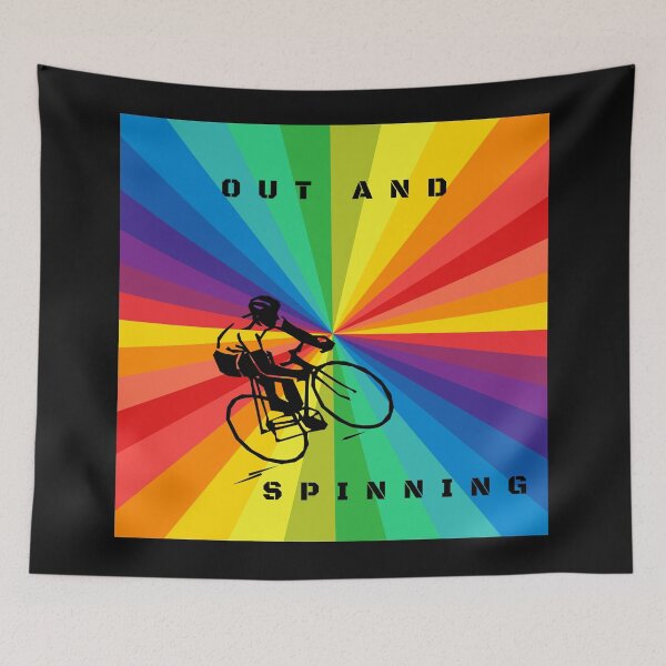 Item preview, LGBTQ Cycling. LGBTQ Cycling Sport Slogan, Out and spinning, designed and sold by PrideBeProud.