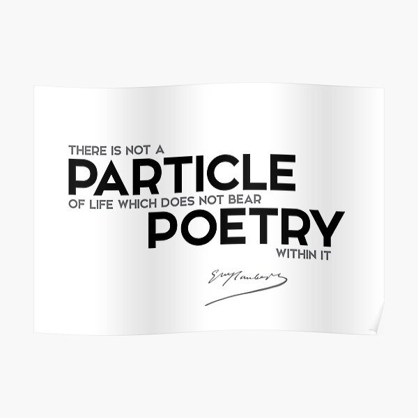 particle, poetry - gustave flaubert Poster