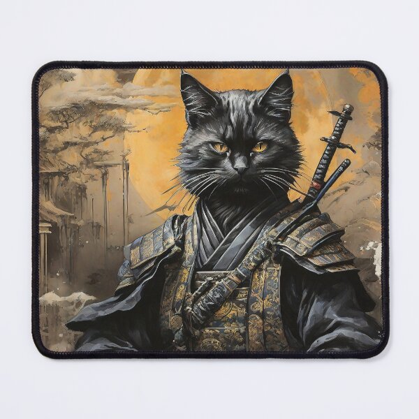 Item preview, Mysterious  Black Cat, Warrior Cat , Cat Samurai designed and sold by MattCollinsShop.