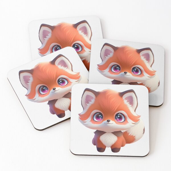 Item preview, Little cute fox in kawaii style designed and sold by dondunu.