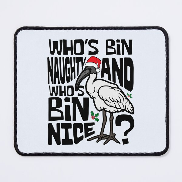 Item preview, Australian White Bin Chicken Christmas Ibis Bird Santa Funny Who's Bin Naughty And Who's Bin Nice Xmas Animal designed and sold by LittleZea.