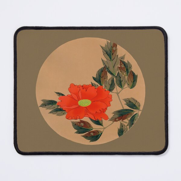 Item preview, Red Peony in circle enhanced edition cutout, by Ito Jakuchu designed and sold by EmeraldeaArt.