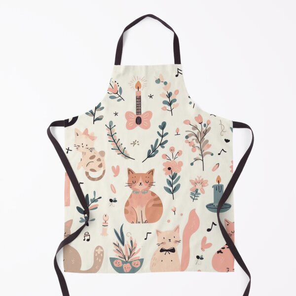 Item preview, Cats and plants and music pastel color pattern designed and sold by Booksshack.