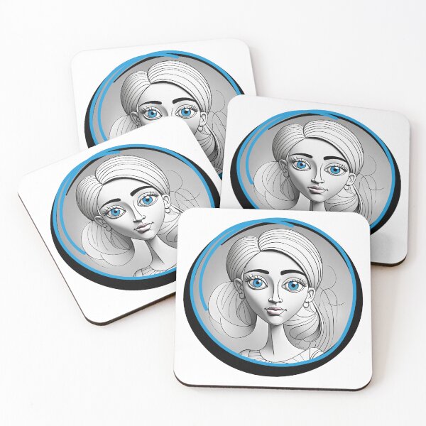 Item preview, Pretty Girl Portrait Line Art designed and sold by Wilcox PhotoArt.