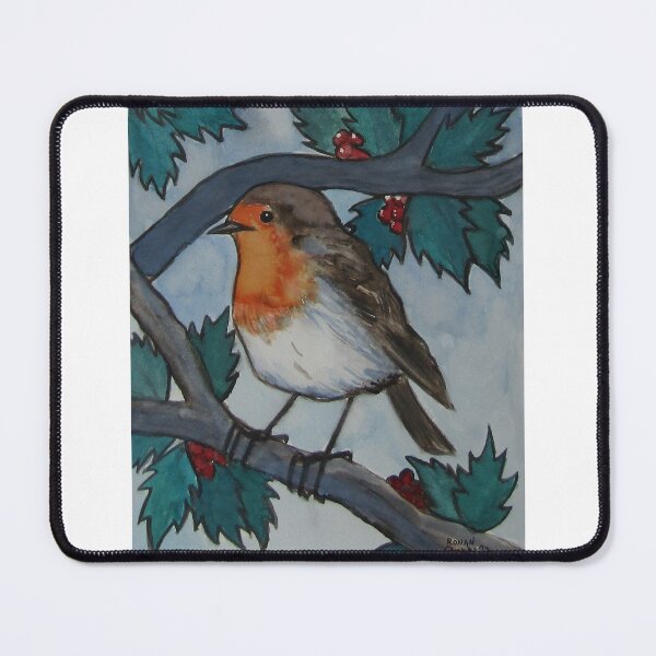 Item preview, Robin amongst Holly. Watercolor on 20x30cm watercolor paper. designed and sold by crowleyronan123.
