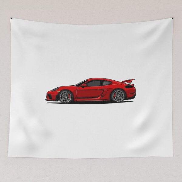 Item preview, Red Porsche 718 Cayman GT4 Side View designed and sold by vektoranda.