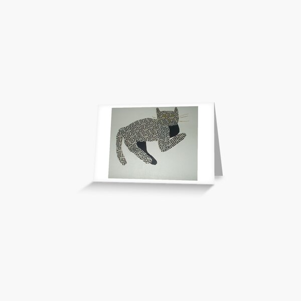 Cat sits sprawled Greeting Card