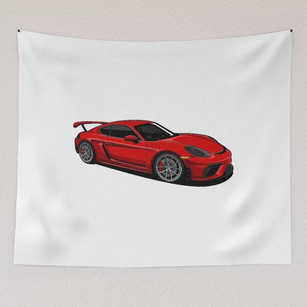 Item preview, Red Porsche 718 Cayman GT4 3d View designed and sold by vektoranda.