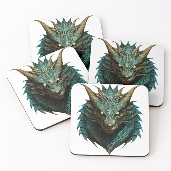 Item preview, Horned Green Wolf Fantasy Beast | White | Mighty, Powerful, Creature designed and sold by FantasySoul.