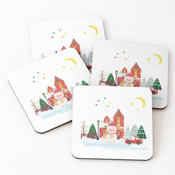 Item preview, Sheep in Cozy Christmas town city panorama. Winter christmas village designed and sold by matasraa.