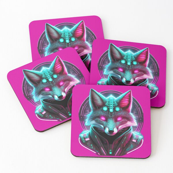 Item preview, Futuristic Cyberpunk fox with hight tech neon glowing designed and sold by emaotx.