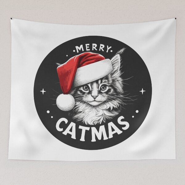 Item preview, Merry Catmas Maine Coon Christmas designed and sold by TomFrontierArt.