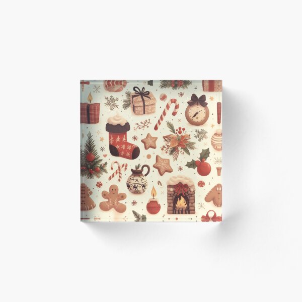 Item preview, cosy christmas vintage brown pattern designed and sold by Booksshack.