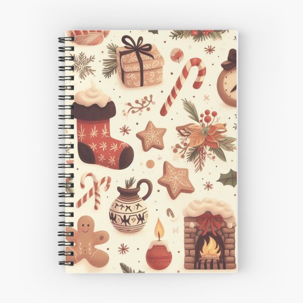 Item preview, cosy christmas vintage brown pattern designed and sold by Booksshack.