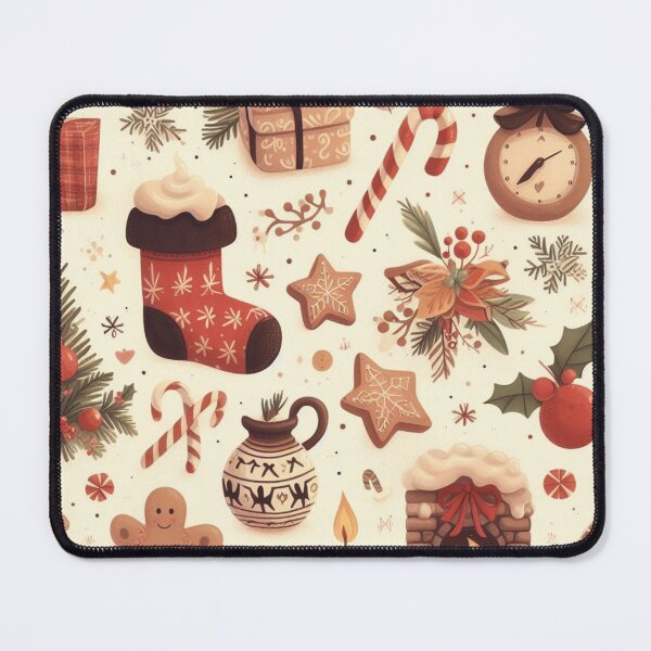 Item preview, cosy christmas vintage brown pattern designed and sold by Booksshack.