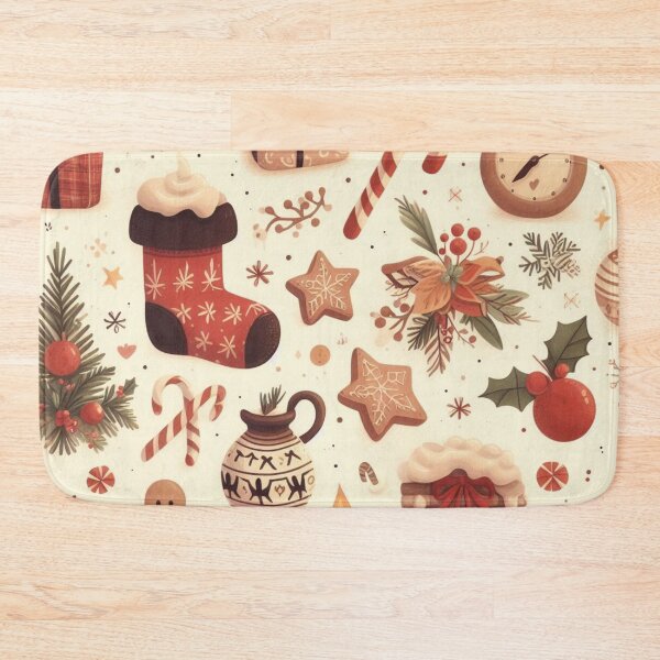 Item preview, cosy christmas vintage brown pattern designed and sold by Booksshack.