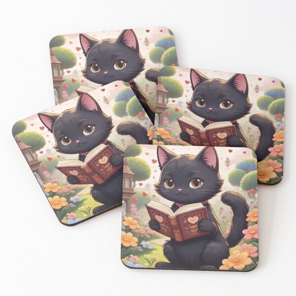 Item preview, Kitten reading a book designed and sold by M-Y-A-R-T-.