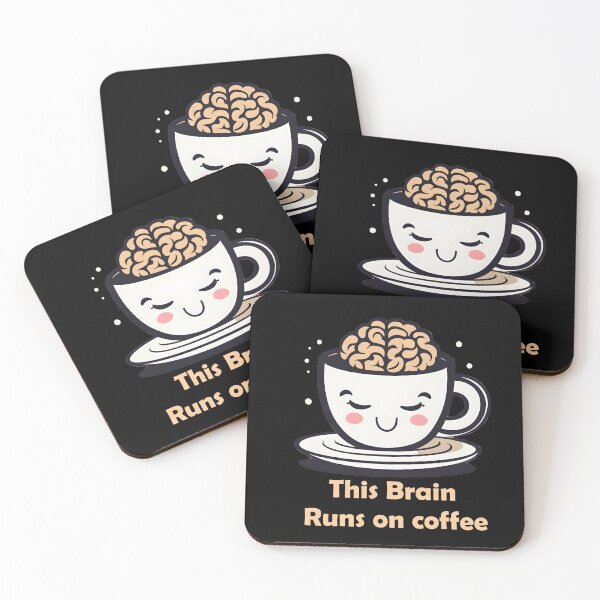 Item preview, This Brain Runs on Coffee designed and sold by CaffeineDose.