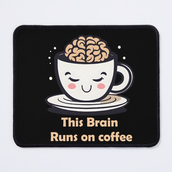 Item preview, This Brain Runs on Coffee designed and sold by CaffeineDose.