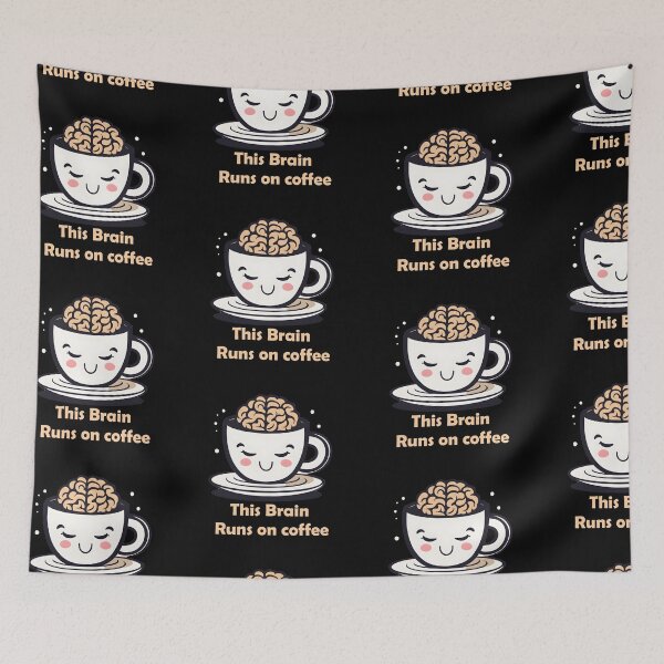 Item preview, This Brain Runs on Coffee designed and sold by CaffeineDose.