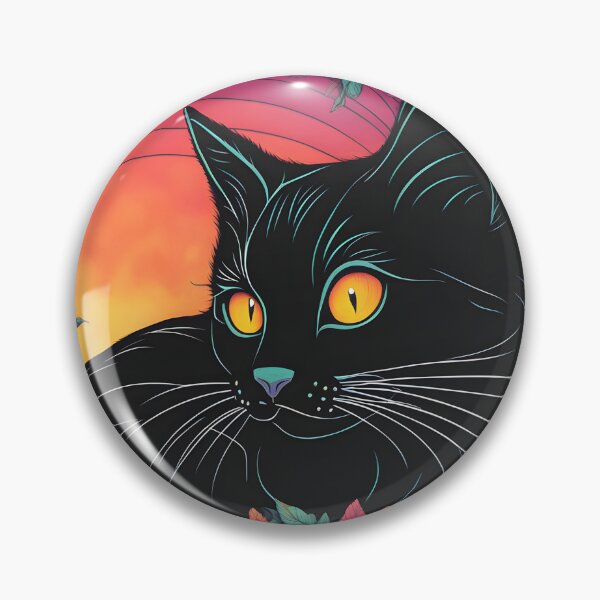 Item preview, Black Cat Floral Aesthetic Colorful flowers designed and sold by Catophile.