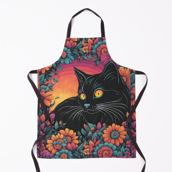 Item preview, Black Cat Floral Aesthetic Colorful flowers designed and sold by Catophile.
