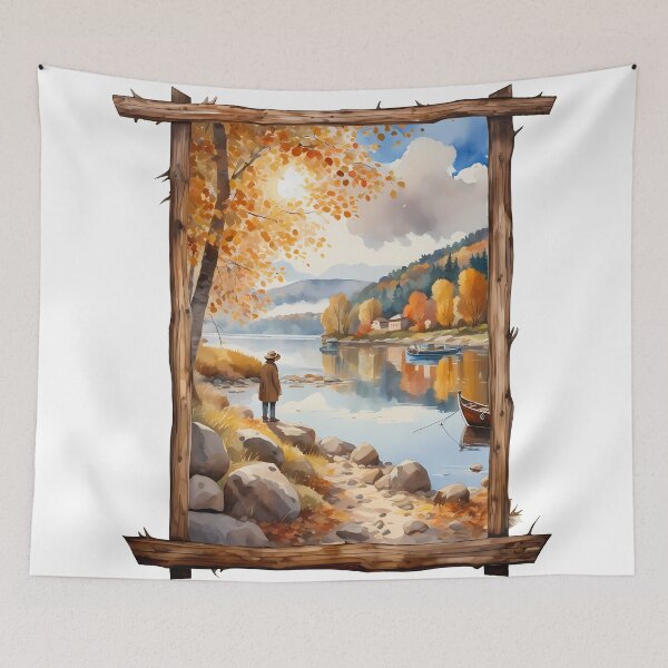 Item preview, Autumn Landscapes: Immersive Digital Art That Transports Viewers to Picturesque River Worlds designed and sold by Artedig.