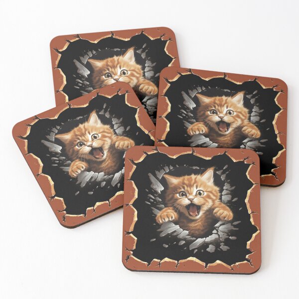 Item preview, Kitten Jumping Out Of A Wall designed and sold by jenmountainen.