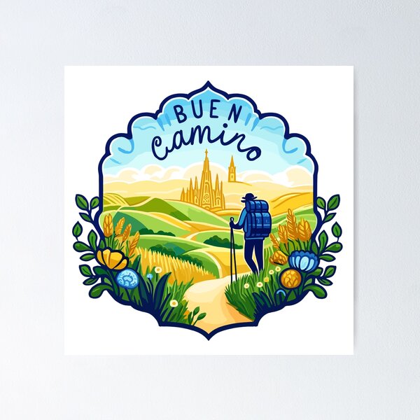 Item preview, El Camino ¡BUEN CAMINO! Camino de Santiago - Shirt, Hat, Button, Pin, Sticker, etc designed and sold by cloudhiker.