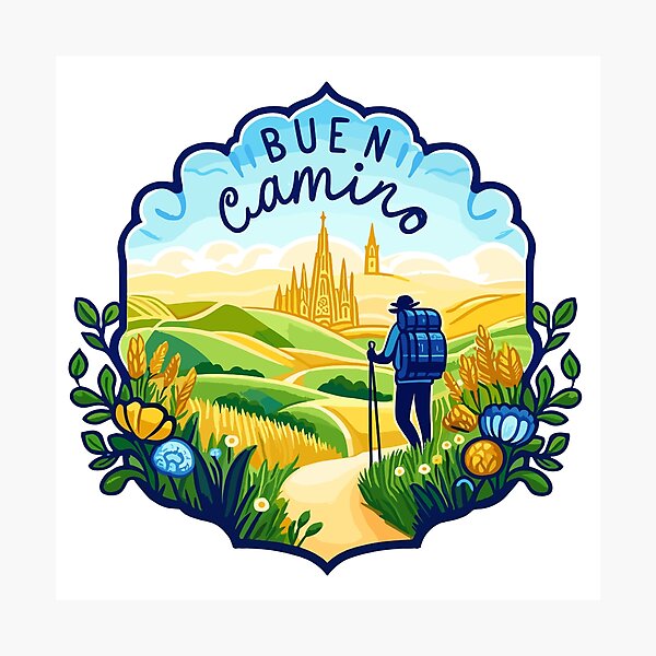 Item preview, El Camino ¡BUEN CAMINO! Camino de Santiago - Shirt, Hat, Button, Pin, Sticker, etc designed and sold by cloudhiker.