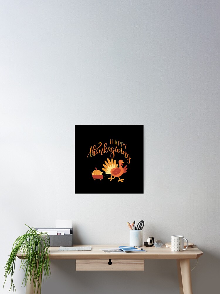 Thumbnail 2 of 3, Poster, Happy Thanksgiving designed and sold by Designfs.