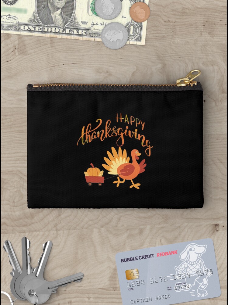 Thumbnail 3 of 4, Zipper Pouch, Happy Thanksgiving designed and sold by Designfs.