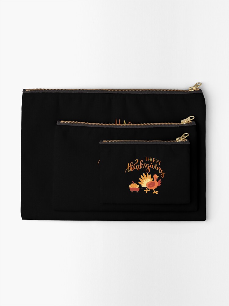 Thumbnail 2 of 4, Zipper Pouch, Happy Thanksgiving designed and sold by Designfs.