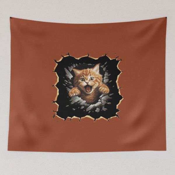 Item preview, Kitten Jumping Out Of A Wall designed and sold by jenmountainen.