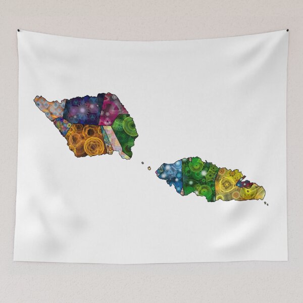 Item preview, Spirograph Patterned Samoa Administrative Divisions Map designed and sold by RachelEDesigns.