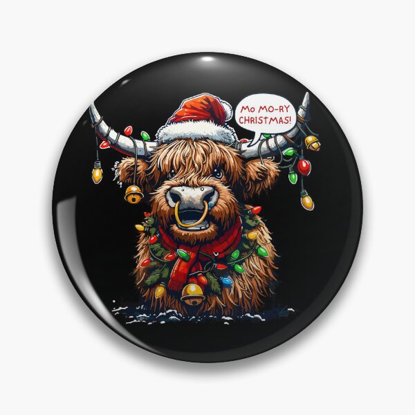 Item preview, Christmas Highland Cow Design: Festive and Artistic Holiday Creation designed and sold by Jurady.