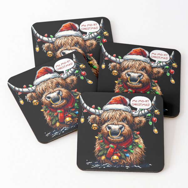 Item preview, Christmas Highland Cow Design: Festive and Artistic Holiday Creation designed and sold by Jurady.