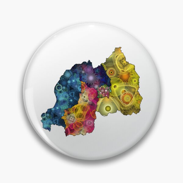 Item preview, Spirograph Patterned Rwanda Provinces Map designed and sold by RachelEDesigns.