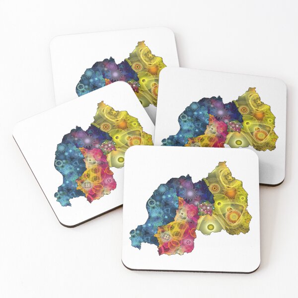 Item preview, Spirograph Patterned Rwanda Provinces Map designed and sold by RachelEDesigns.
