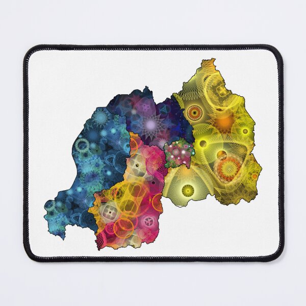 Item preview, Spirograph Patterned Rwanda Provinces Map designed and sold by RachelEDesigns.