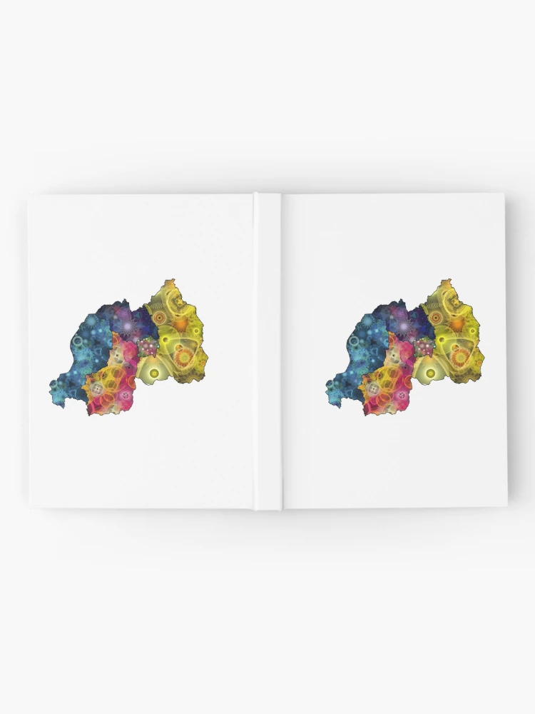 Thumbnail 2 of 3, Journal, Spirograph Patterned Rwanda Provinces Map designed and sold by RachelEDesigns.