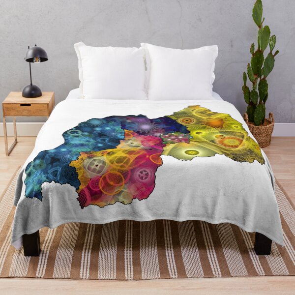 Item preview, Spirograph Patterned Rwanda Provinces Map designed and sold by RachelEDesigns.
