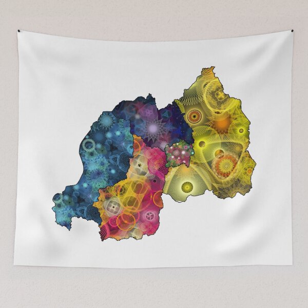 Item preview, Spirograph Patterned Rwanda Provinces Map designed and sold by RachelEDesigns.