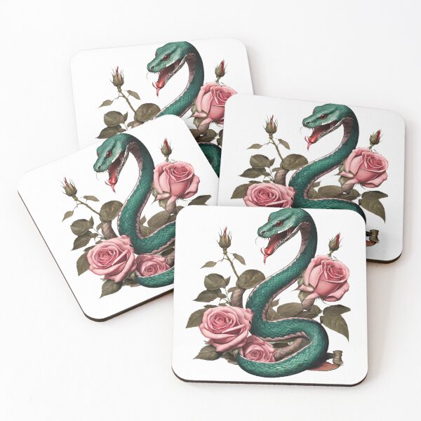 Item preview, a snake winding on a rose designed and sold by LYDIA0304.