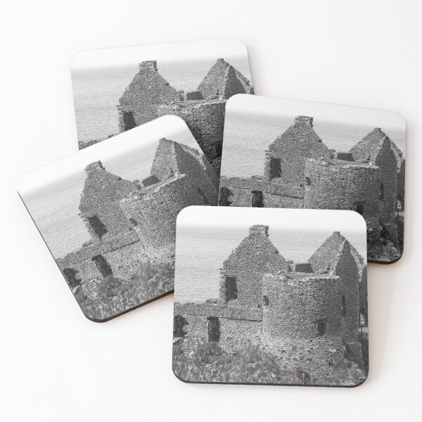 Item preview, Dunluce Castle Northern Ireland bw designed and sold by eddiebarronshop.