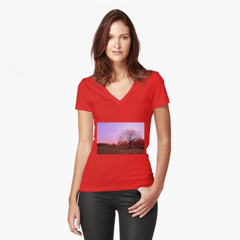 Item preview, Fitted V-Neck T-Shirt designed and sold by Mallorn.