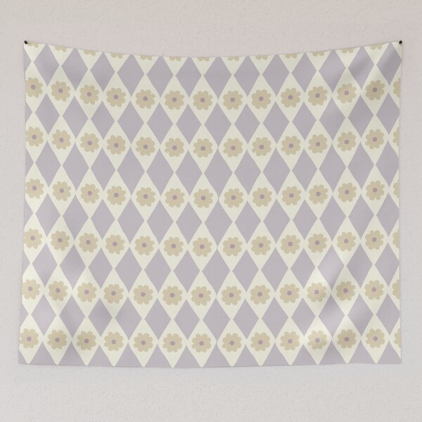 Item preview, Classic Boho Geometric Diamond Flower Pattern Lilac Mauve Pastel Purple  designed and sold by blomastudios.