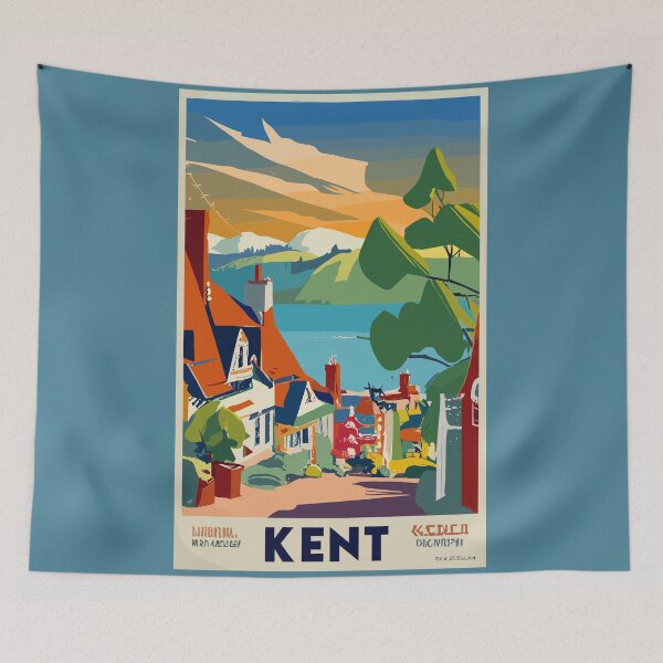 Item preview, A Vintage Travel Art of Kent - England  designed and sold by GoodOldVintage.