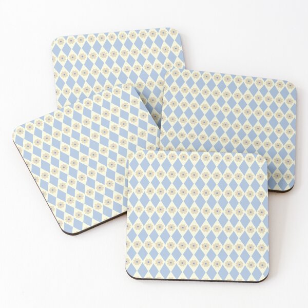 Item preview, Classic Boho Geometric Diamond Flower Pattern Pastel Blue designed and sold by blomastudios.